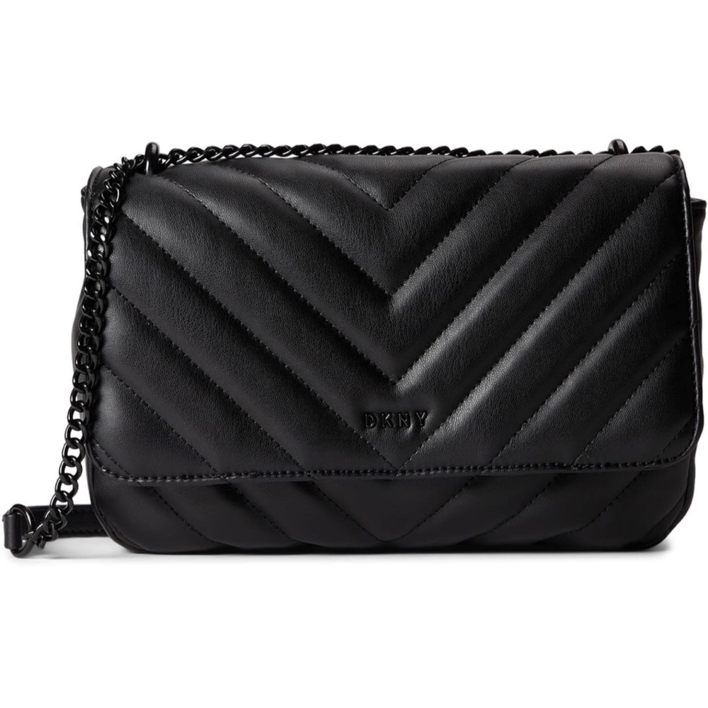 NWT DKNY Veronica Large Shoulder Black/Black One Size